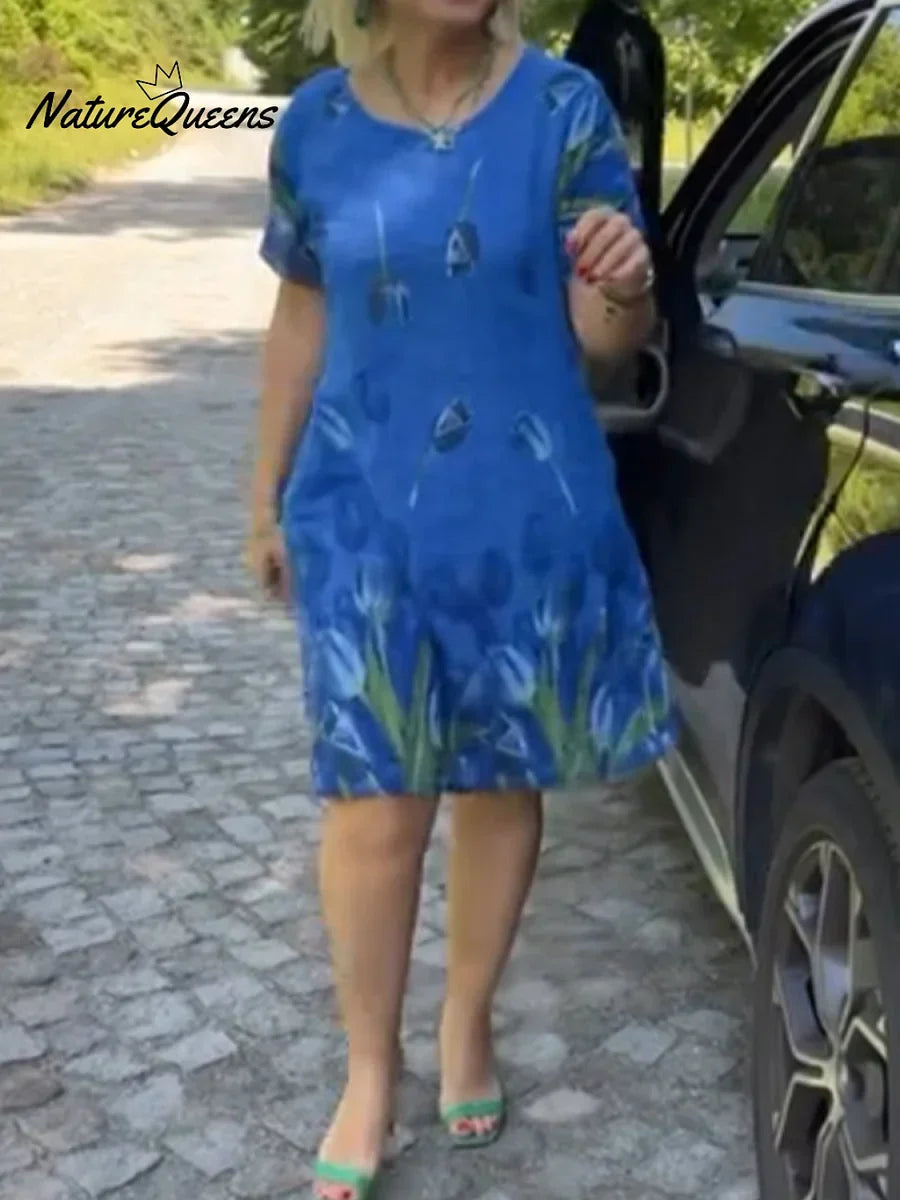 Vestido de menina com estampado floral