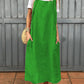 Vestido de mulher em algodão e linho com alça ajustável e bolso
