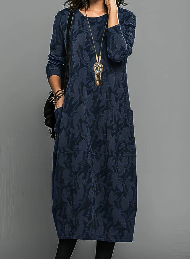 Elegant long-sleeved winter dress for women