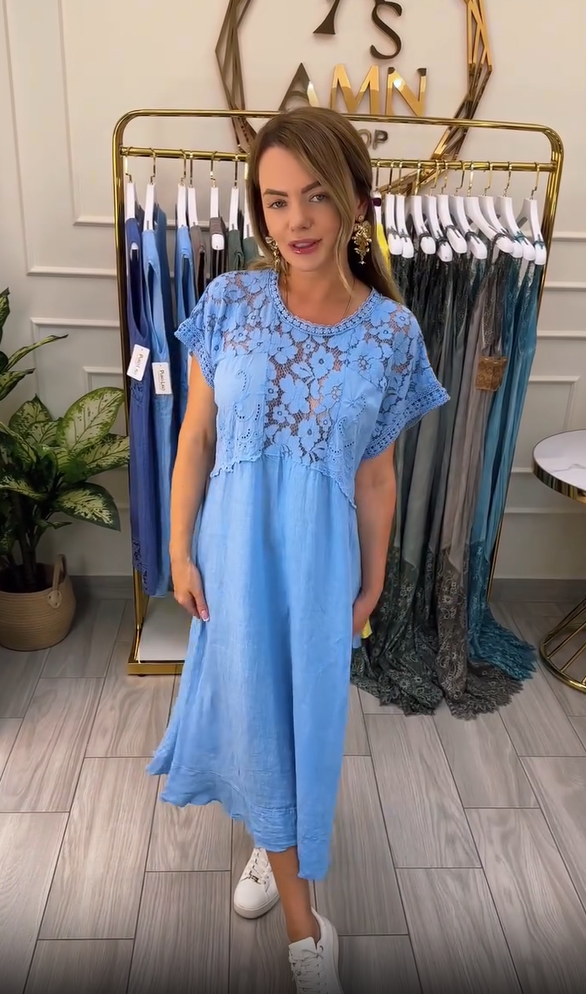 Novo vestido elegante de renda para senhoras
