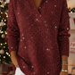 Camisola de Natal para mulher com gola brilhante