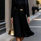 Blazer feminino com saia plissada e vestido elegante conjunto de moda