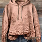 Sweatshirt casual para mulher com capuz floral texturizado e bolsos