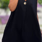 [S-2XL] 💖Vestido liso sem mangas com decote em V e botões decorativos