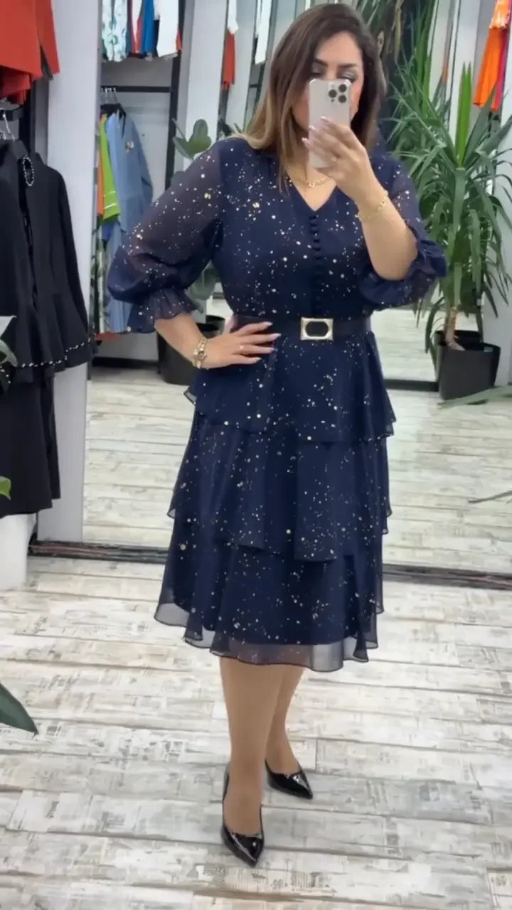 💞[Tamanhos S-5XL]Vestido de chiffon de alta qualidade