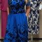 🔥Vestido midi de senhora estampado de manga curta e gola redonda
