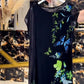 Novo vestido midi de chiffon com estampado de borboletas e manga curta