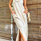 Vestido comprido de linho misto 2025
