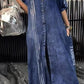 Vestido de mulher com lapelas Tencel Denim Confortável e moderno