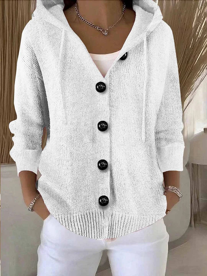 Cardigan de manga comprida para mulher em cor sólida