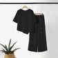 ⏰Conjunto de duas peças para mulher: blusa com bainha irregular e calças pantalona