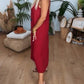 Vestido feminino com alças e decote redondo