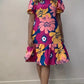 Vestido de verão elegante para mulher com mangas abalonadas, solto e confortável