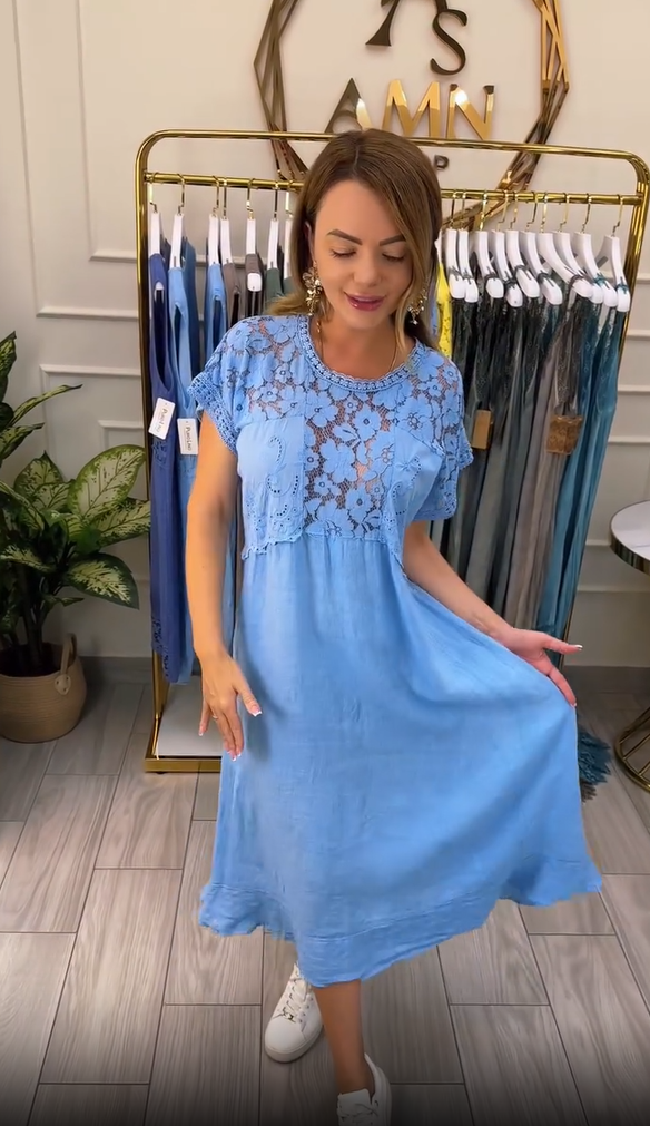 Novo vestido elegante de renda para senhoras