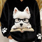🔥Sweatshirt de mulher com capuz e estampado de West Highland White Terrier em flanela