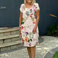 Vestido em camadas com estampado floral