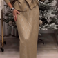 Conjunto de malha com decote em V e corte ajustado