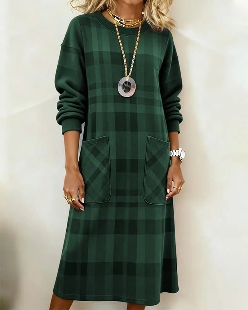 Vestido xadrez com bolsos