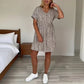 Vestido casual de mulher de manga curta e decote em V