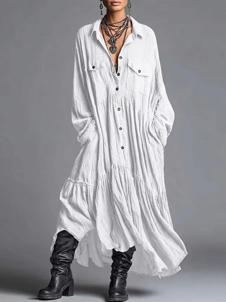Vestido longo casual clássico para mulher