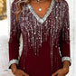 Blusa larga e elegante com decote em V