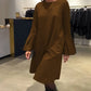 Vestido de mulher de cor sólida com mangas em sino