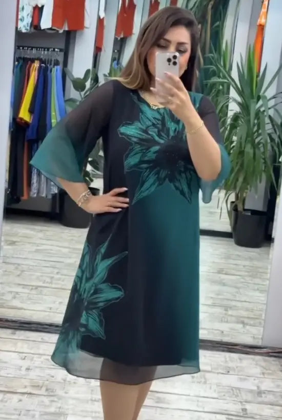 🔥 Novo vestido de menina estampado com strass 2025