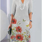 Vestido com estampado floral e cintura dupla