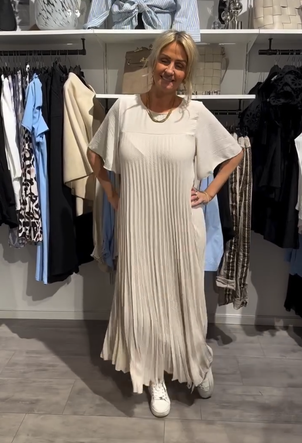 Vestido solto casual simples para senhoras da moda de verão