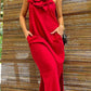 Vestido comprido de linho misto 2025