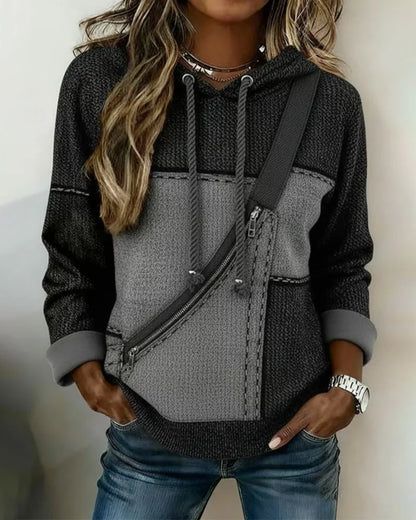 Sweatshirt de mulher moderna com blocos de cores