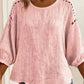 Blusa de menina vazada em linho e algodão