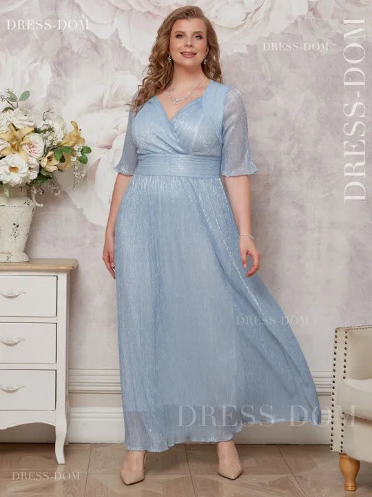 Vestido de noite comprido plus size verde esmeralda brilhante