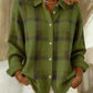 Camisola retro xadrez feminina em estilo casual contrastante