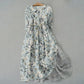 Vestido midi casual elegante com estampado floral e estampado