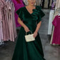 Vestido comprido com decote em V e estampado floral 3D