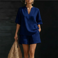 👗 Blusa larga de manga curta e calções de cintura subida