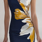Vestido estampado sem mangas