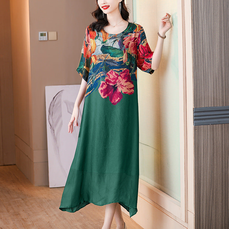 💃Novo 2025💕Vestido feminino elegante e arejado com flores em tamanhos grandes