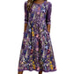 ✨🌺Vestido midi para mulher com estampado floral, mangas 3/4 e bolsos