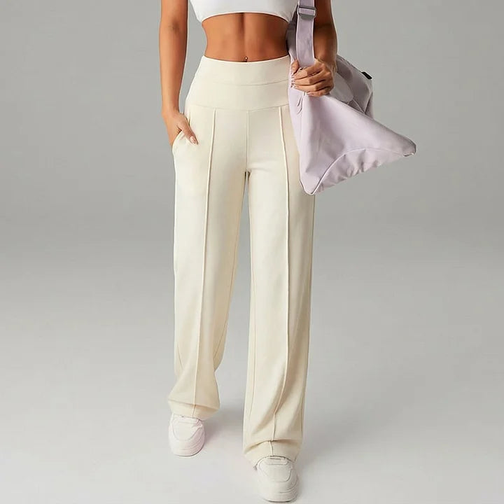💕Calça feminina reta de cor sólida