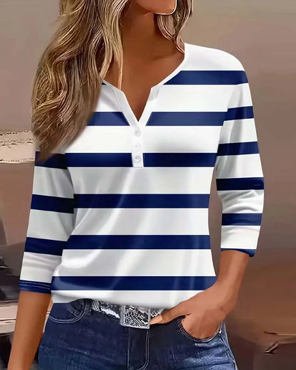 Blusa universal às riscas de manga comprida