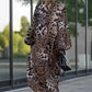 Saia comprida de renda leopardo