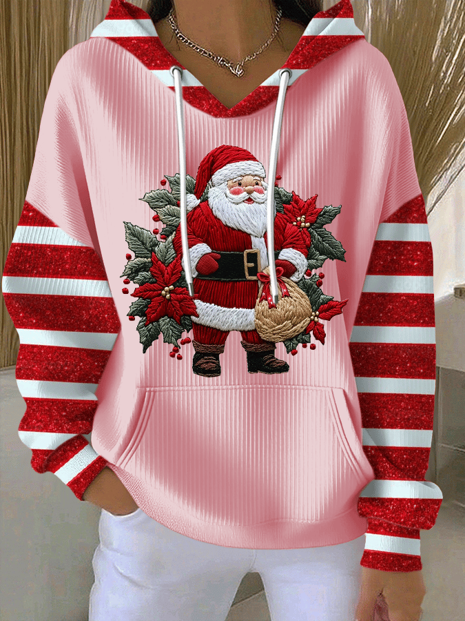 Sweatshirt feminina com estampa de Pai Natal
