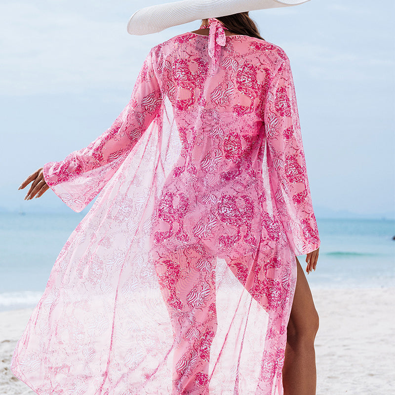 Fato de banho estampado de 3 peças - Moda praia elegante e sexy