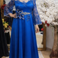 Vestido de noite com estampado floral 3D