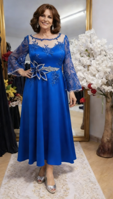 Vestido de noite com estampado floral 3D