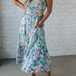 Vestido midi com alças e estampado floral