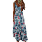 Vestido comprido para menina com estampado floral e alças