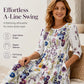 ✨🌺Vestido midi para mulher com estampado floral, mangas 3/4 e bolsos